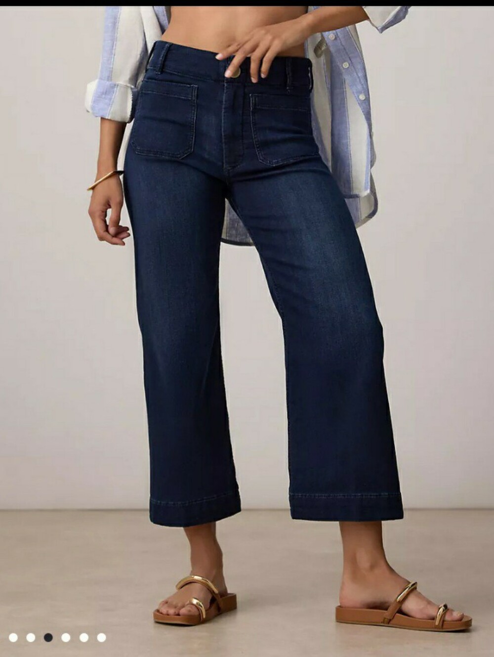 Maeve Anthropologie Colette Cropped Wide-Leg High-Rise Jeans Womens Size 33 (16)